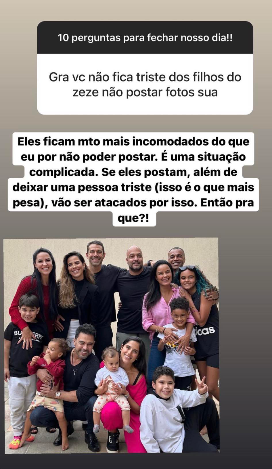 Graciele Lacerda expõe relação com filhos de Zezé - Foto: Reprodução/Instagram