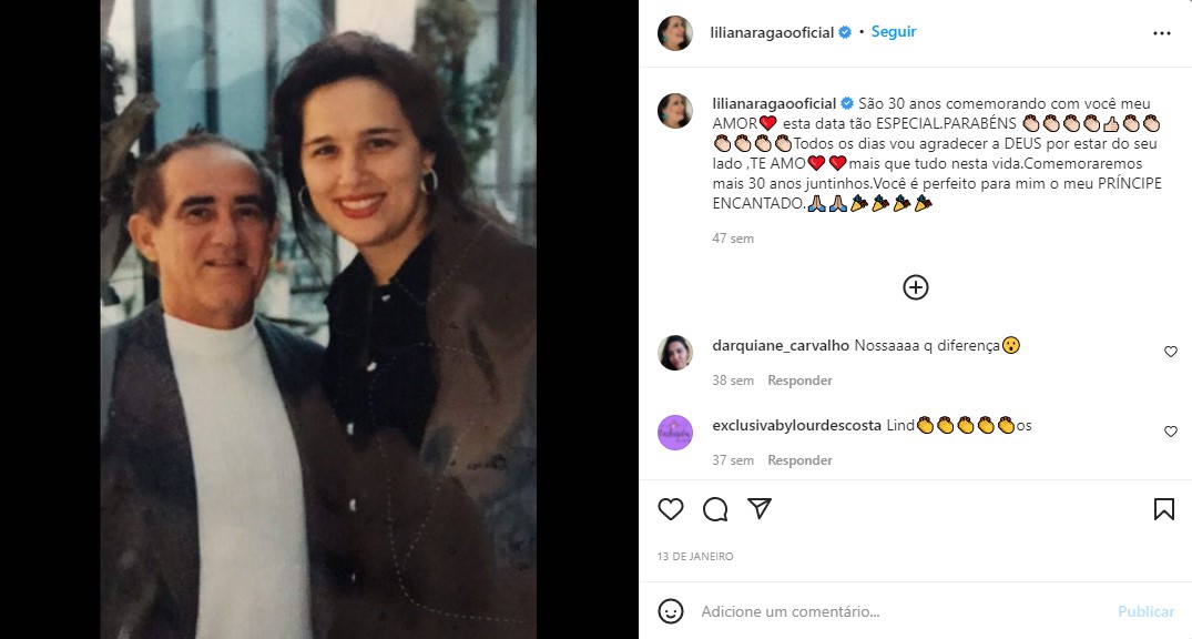 Lílian Taranto se declara ao esposo - Foto: Reprodução