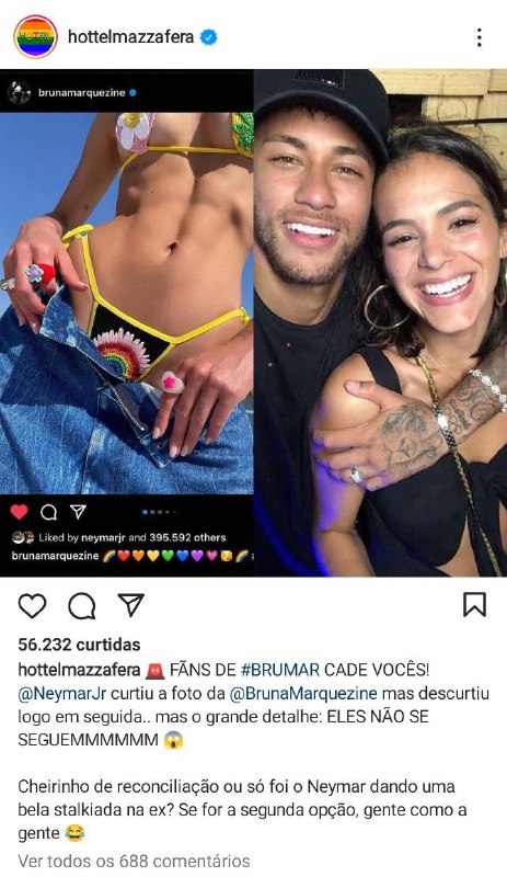 Neymar se rendeu a foto de Bruna Marquezine (Foto: Reprodução)