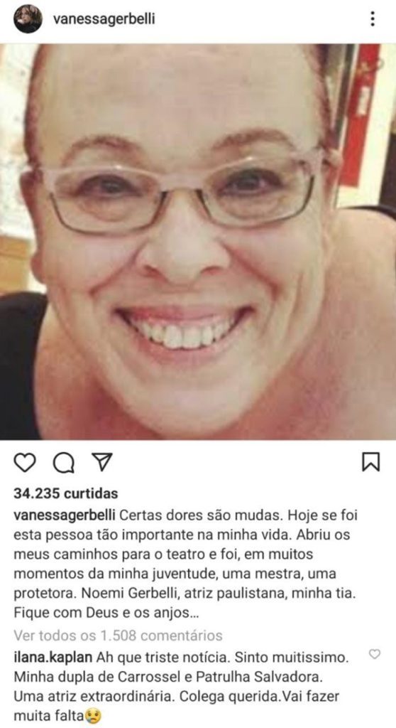 Morre a atriz Noemi Gerbelli, a diretora Olívia de Carrossel