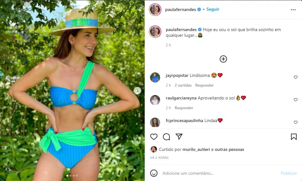 Paula Fernandes esbanja boa forma com biquíni estiloso - Foto: Reprodução