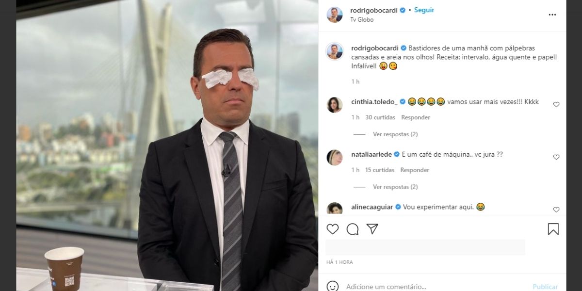 Rodrigo Bocardi denuncia o que vive nos bastidores da Globo, entrega exaustão e surge com olhos vendados