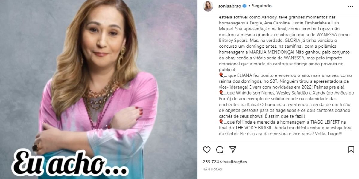 "Fez bonito", Sonia Abrão expõe desfecho de Eliana no SBT, diz o que pensa e confirma: "Encerrou"