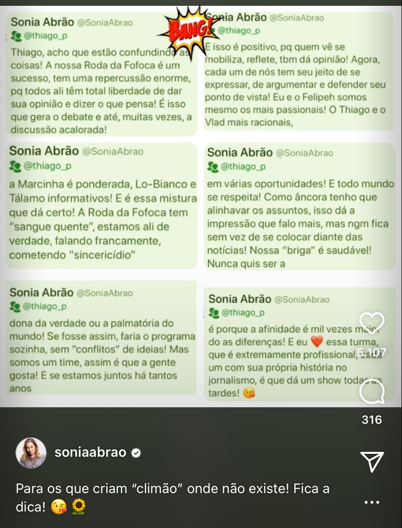 Sonia Abrão tem embate acalorado com colunista do A Tarde é Sua, não se aguenta e revira os olhos