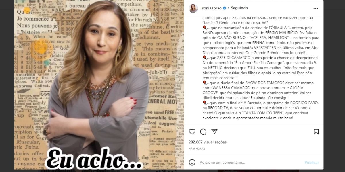 Sonia Abrão perde as estribeiras e detona atração de Rodrigo Faro na Record: "Programa tão chato"