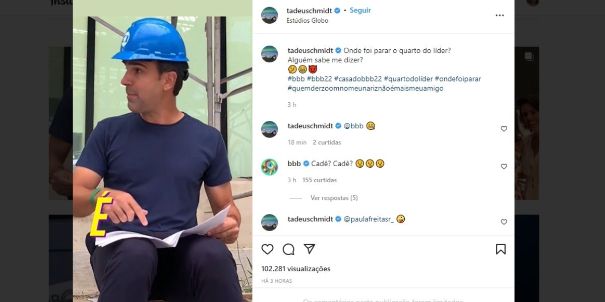 Tadeu Schmidt peita ordem de chefão do BBB, entrega o que não devia e é vetado na Globo