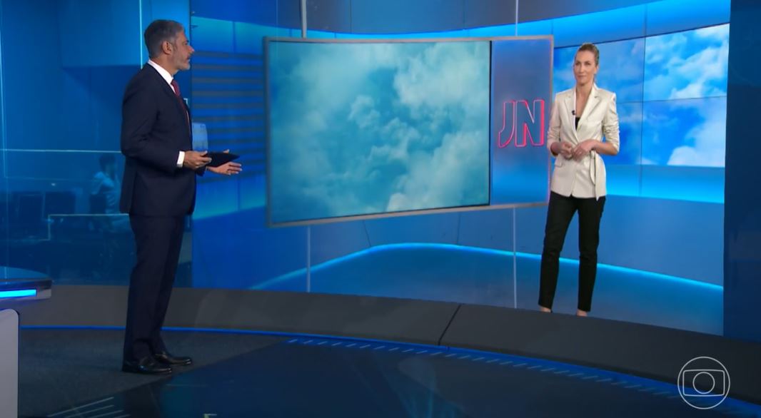 William Bonner e Anne Lottermann no Jornal Nacional, da Globo (Foto: Reprodução/TV Globo)