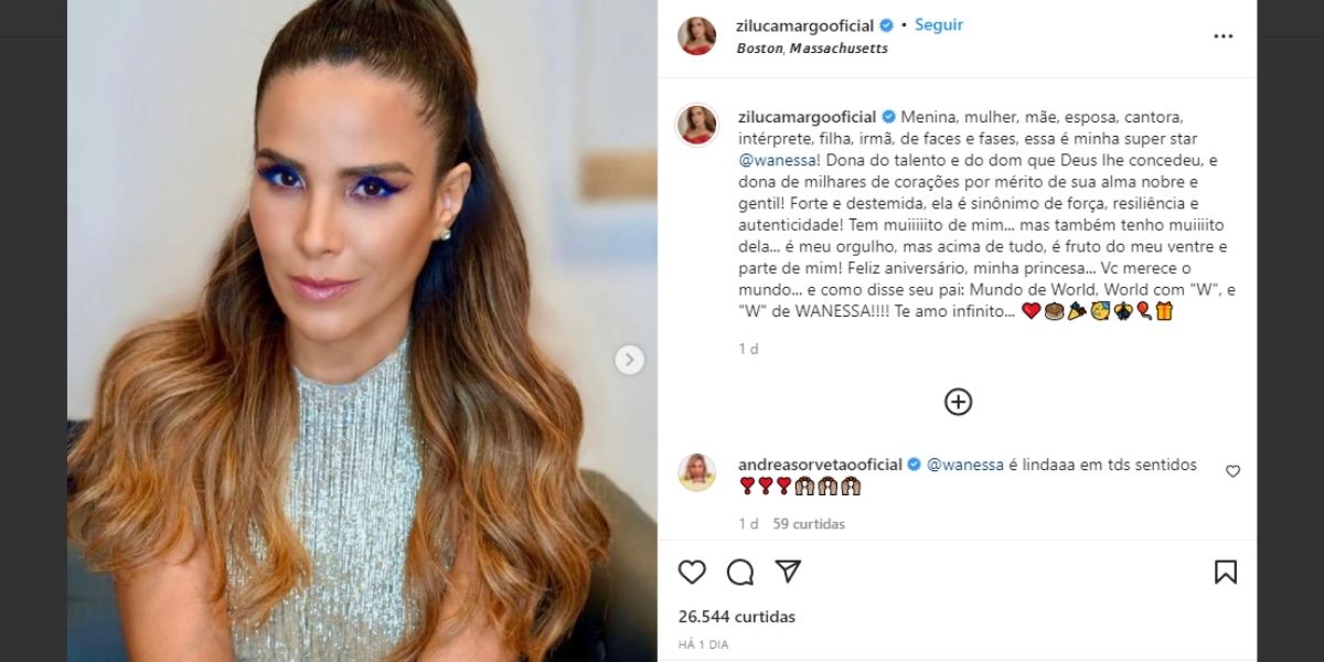 "Como disse seu pai", Zilu se une a Zezé por Wanessa e entrega verdade em textão: "Tem muito de mim"