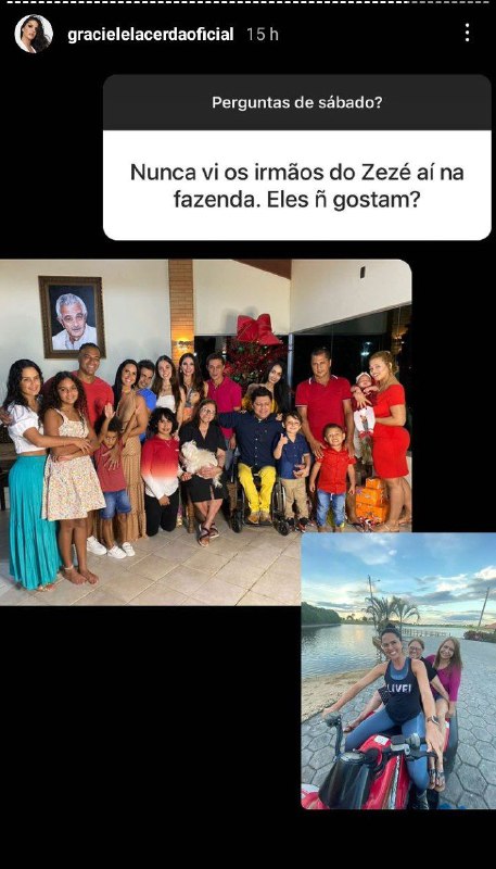 Graciele Lacerda ao lado dos irmãos de Zezé Di Camargo (Foto: Reprodução)