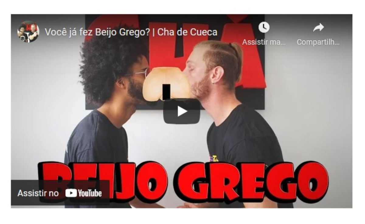 Vídeo sobre beijo grego é um dos mais assistidos do canal de Luciano (Foto: Reprodução / Internet)