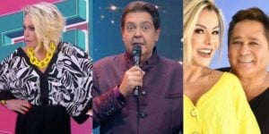 Ana Maria, Faustão, Poliana Rocha e Leonardo (Reprodução)