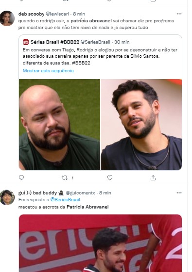 Internautas relacionaram Patricia Abravanel a conversa de Tiago e Rodrigo- Foto: Reprodução