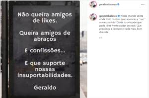 Geraldo Luis faz posts enigmáticos após ser excluídoo de evendo da Record (Foto: Reprodução/Instagram)