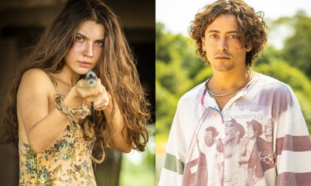 Alanis Guillen e Jesuíta Barbosa caracterizados para "Pantanal" (Foto: Divulgação/TV Globo)