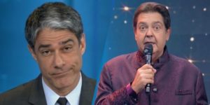 Faustão derrubou a audiência de Bonner (Montagem: TV Foco)