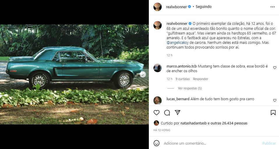 William Bonner falou de sua coleção de carros antigos (Foto: Reprodução)