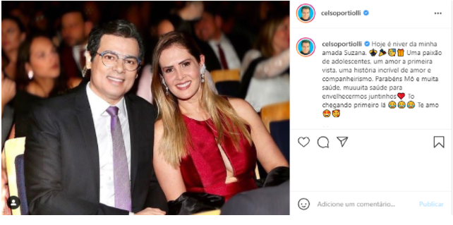 Celso Portiolli e Suzana Marchi são casados há quase 30 anos (Foto: Reprodução/Instagram)