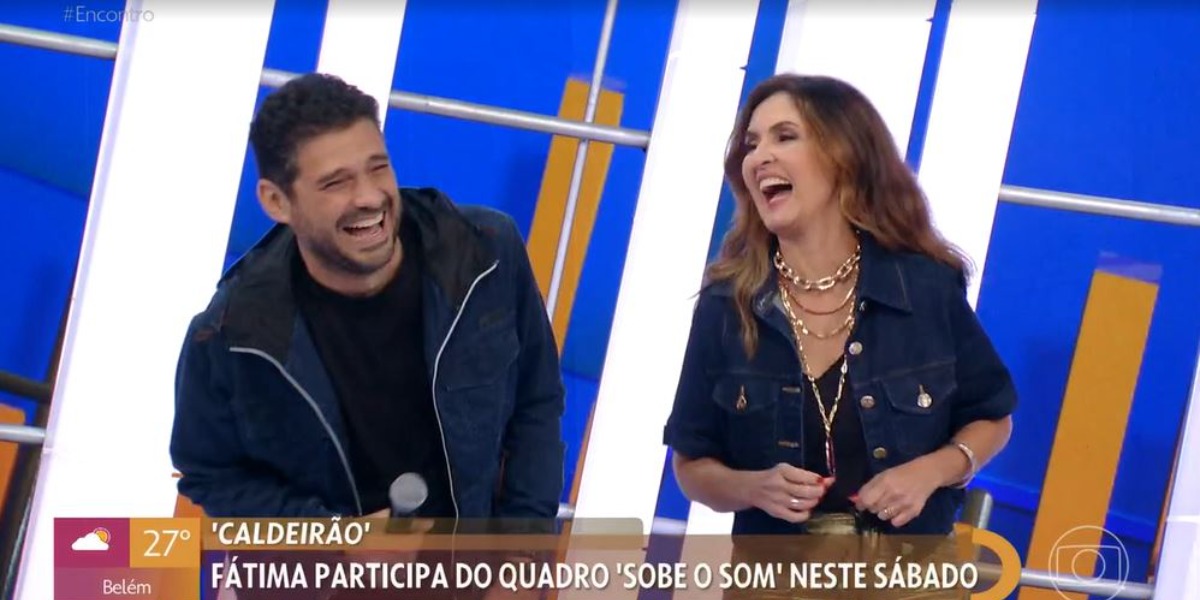 Fátima Bernardes participou do "Caldeirão" com André Curvello (Foto: Reprodução/TV Globo)