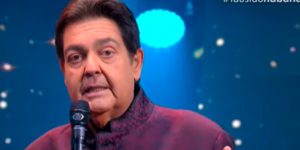 O apresentador Faustão surpreendeu na Band com Anne Lottermann (Foto: Reprodução)