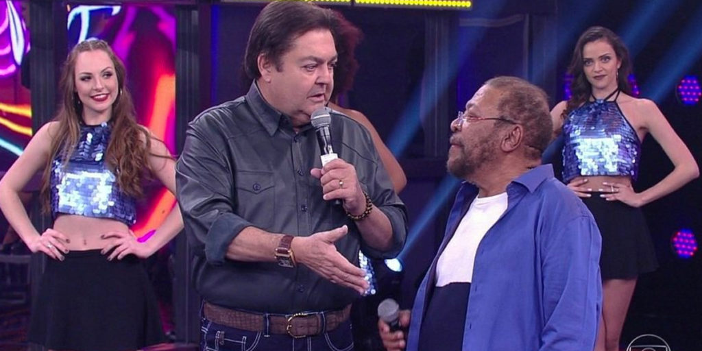 Faustão e Martinho da Vila na época da Globo (Foto: Reprodução)