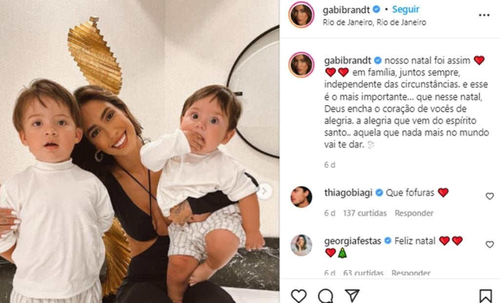 Gabi Brandt e filhos (Reprodução/ Instagram)