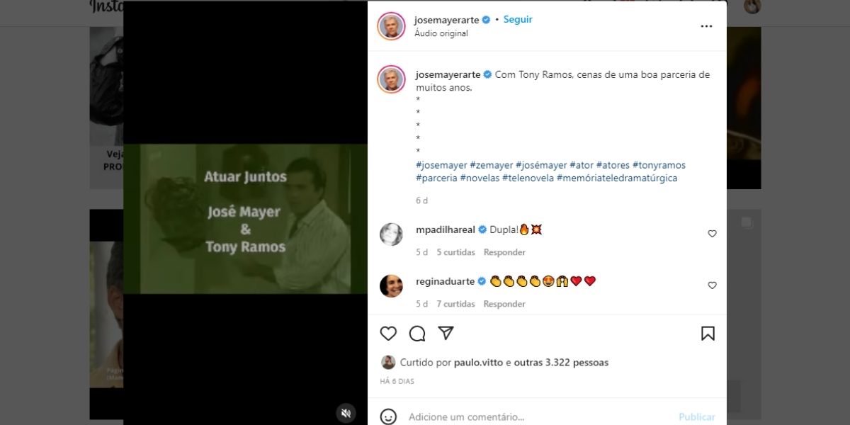 "Juntos", José Mayer ressurge, escancara relação com Tony Ramos e assume: "Muitos anos"