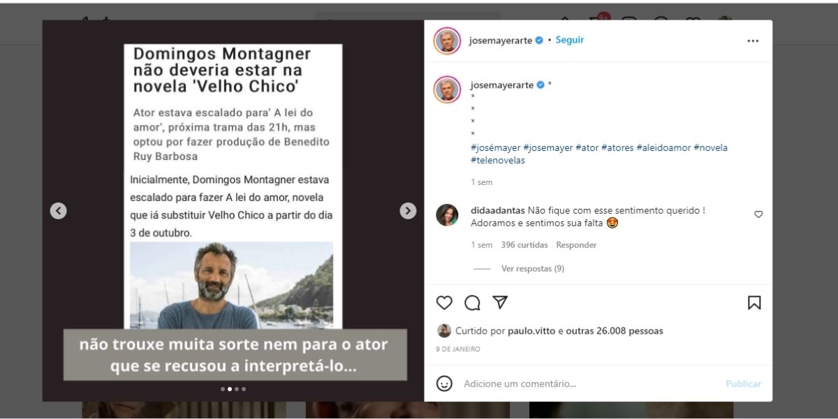 "Juntos", José Mayer ressurge, escancara relação com Tony Ramos e assume: "Muitos anos"