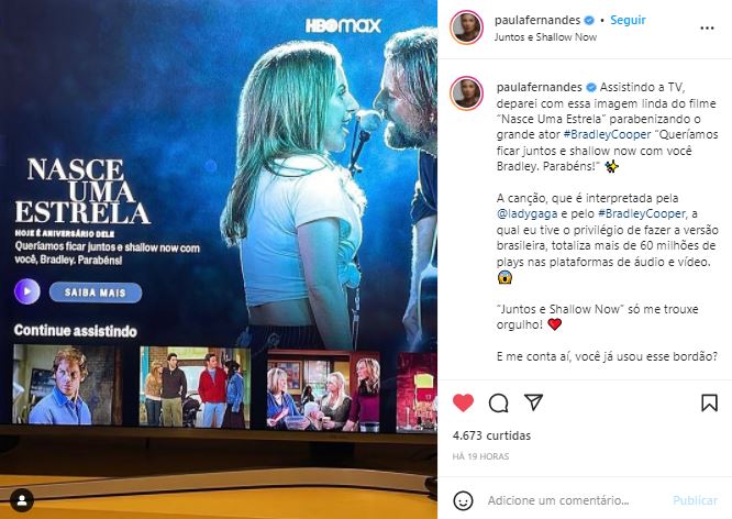 Post de Paula Fernandes sobre a música que gravou com Luan Santana (Foto: Reprodução/Instagram)