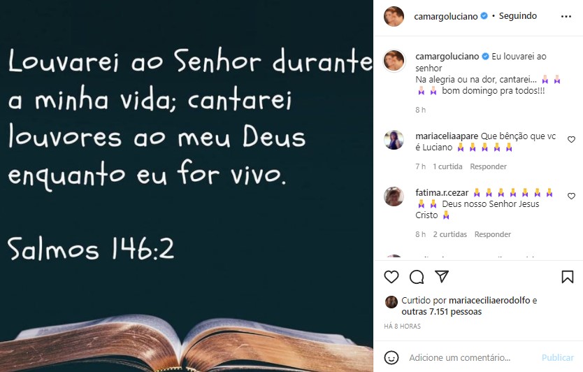 Luciano Camargo expôs sua religião e deixou mensagem (Foto: Reprodução)