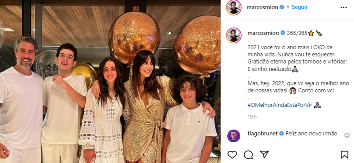 Marcos Mion e sua família em publicação de fim de ano (Reprdução/Instagram)