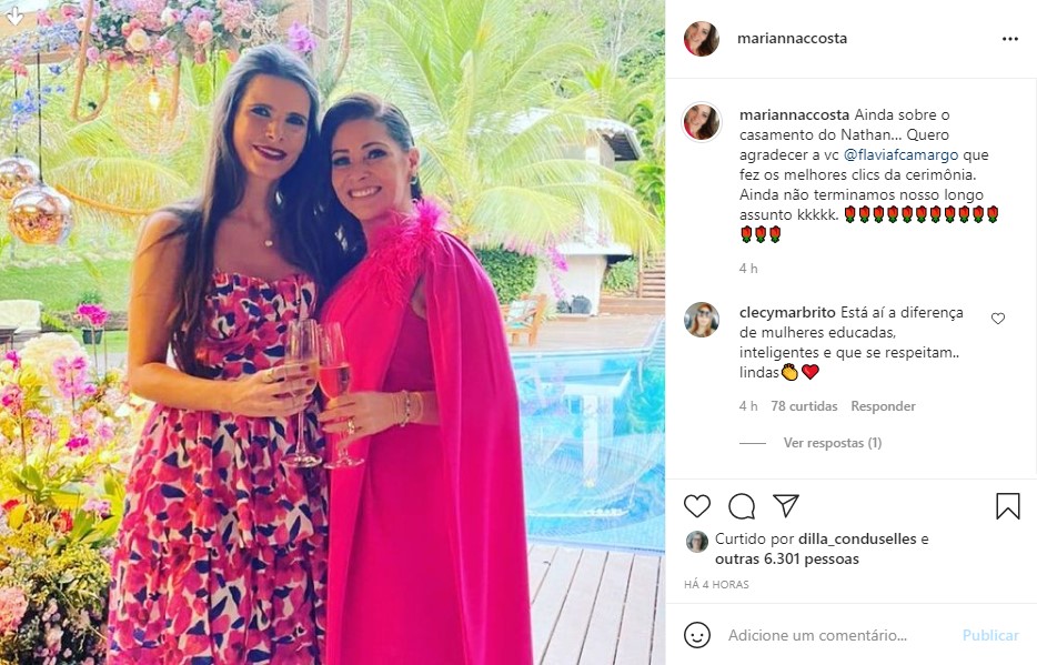 Mariana Costa e Flavia Camargo, ex e atual de Luciano Camargo - Foto: Reprodução