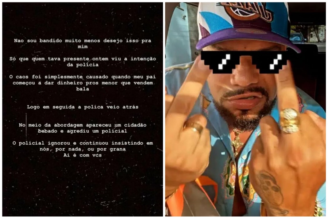 Naldo Benny e seu filho desacatam autoridades nas redes sociais (Montagem/ Instagram)