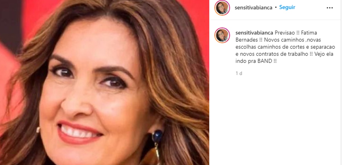 Sensitiva Bianca Godói dá seu parecer sobre Fátima Bernardes (Reprodução/ Instagram)