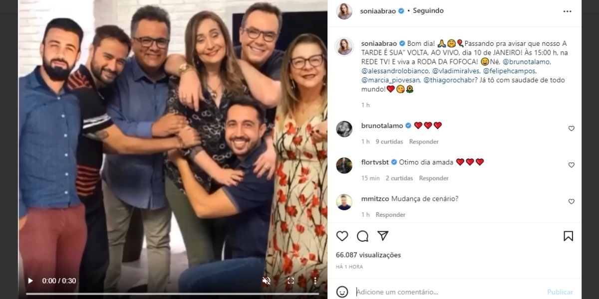 Sonia Abrão reúne colunistas do A Tarde é Sua e dá desfecho de programa na RedeTV!: "Passando pra avisar"