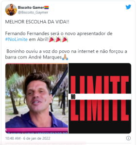 André Marques foi muito criticado durante a última temporada do No Limite (Foto: Reprodução/Twitter)