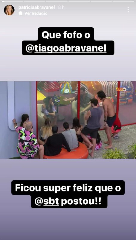 Patrícia falou de Tiago Abravanel no BBB22 (Foto: Reprodução)