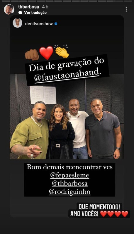 Thiaguinho surgiu nas redes sociais se declarando para Denílson, Rodriguinho e Fernanda Paes Leme (Foto: Reprodução)