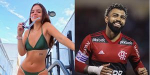 Atriz Mel Maia, de 17 anos, é vista aos beijos em camarote com Gabigol (Foto: Reprodução)