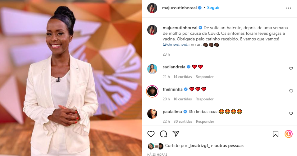 Maju Coutinho, tirada do Fantástico após descoberta da Globo, expõe real motivo de saída: "Difícil"