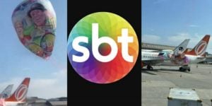 Balões com logo do SBT caem em Aeroporto (Foto: Reprodução)