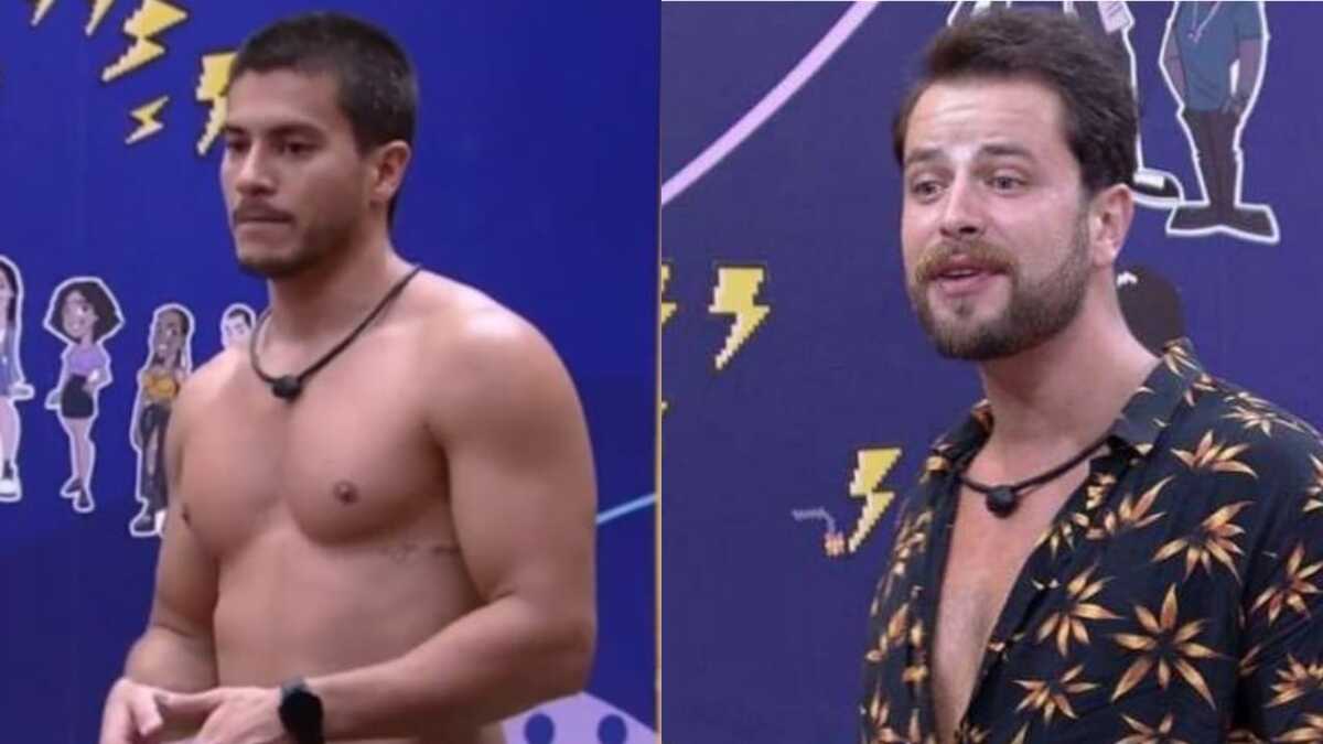 BBB22: Gustavo e Arthur Aguiar conversam sobre o Monstro (Foto: Reprodução)