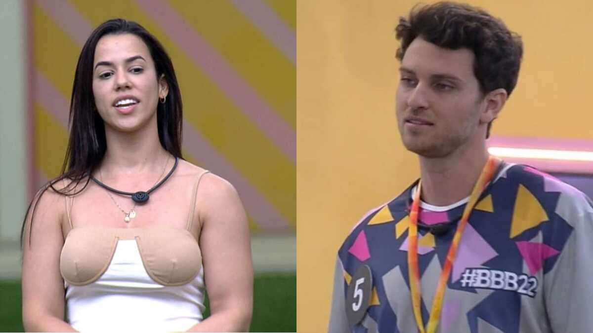 BBB22: Para se salvar, Lucas mira em Larissa (Foto: Reprodução/Montagem)