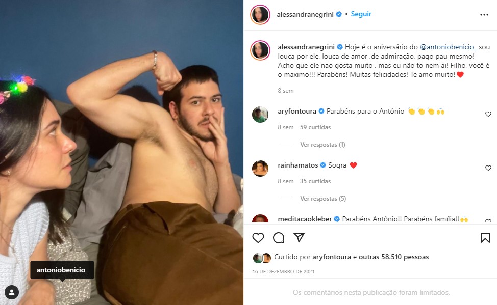 Alessandra Negrini se declara para filho (Foto: Reprodução)