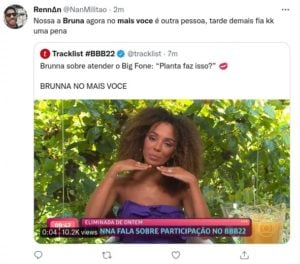 Internautas reagiram à participação de Brunna no 'Mais Você' (Foto: Reprodução / Twitter)