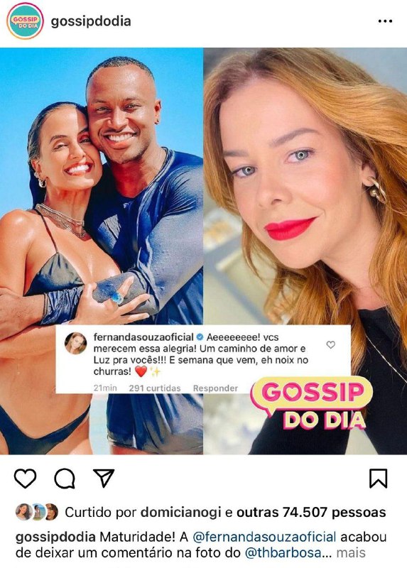 Fernanda Souza demonstrou grande maturidade nas redes sociais (Foto: Reprodução)