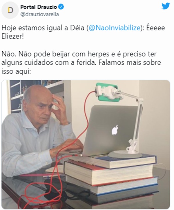 O recado do Dr. Drauzio Varella para Eliezer do BBB22 (Reprodução/ Twitter)