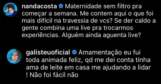 Adriane Galisteu comenta fala racista no post de Nanda Costa