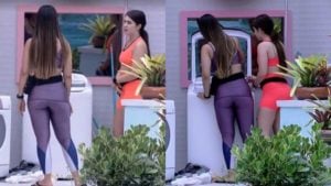 BBB22: Jade Picon aprende a lavar roupas com Laís (Foto: Reprodução)