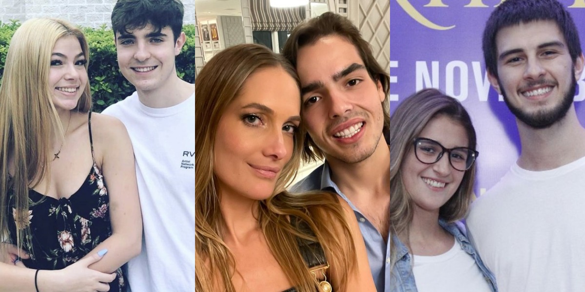 João Augusto, filho de Gugu, com Gracie; João Guilherme, filho de Faustão, com Schynaider Moura; Vinícius Bonemer, filho de William Bonner, com Thalita Martins (Foto: Reprodução/Instagram/Wallace Barbosa/AgNews)