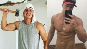 Lucas Gallina é ex-BBB20 e agora está vendendo nudes em plataforma adulta (Montagem/ Reprodução/ Internet)